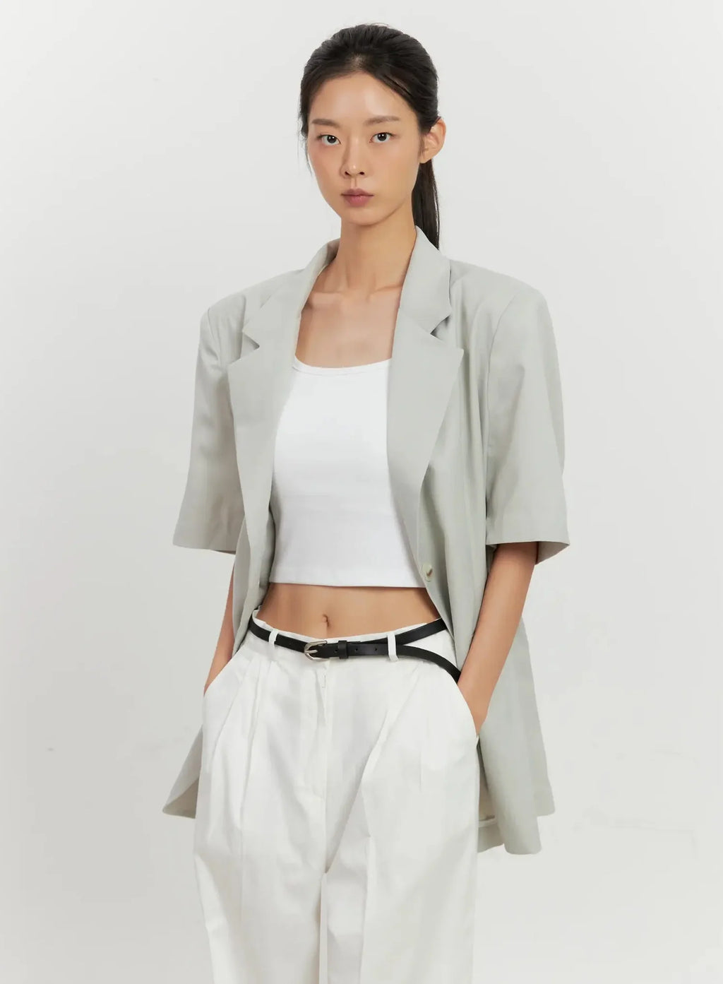 Boxy Short-Sleeve Blazer IL528