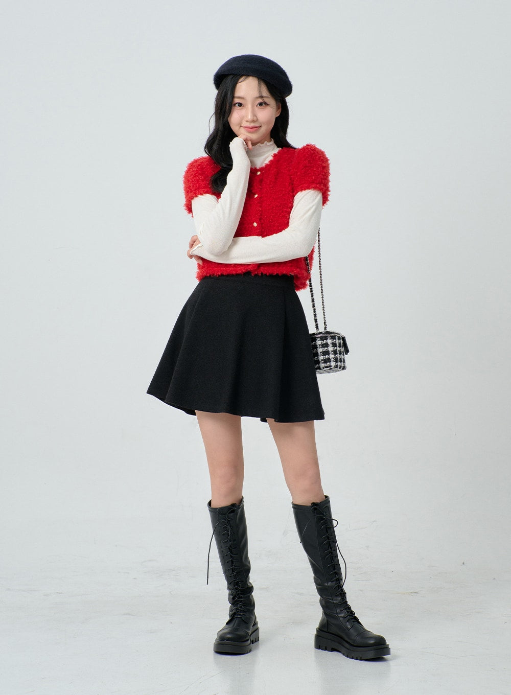 Poodle Short Sleeve Gold Button Cardigan BN02