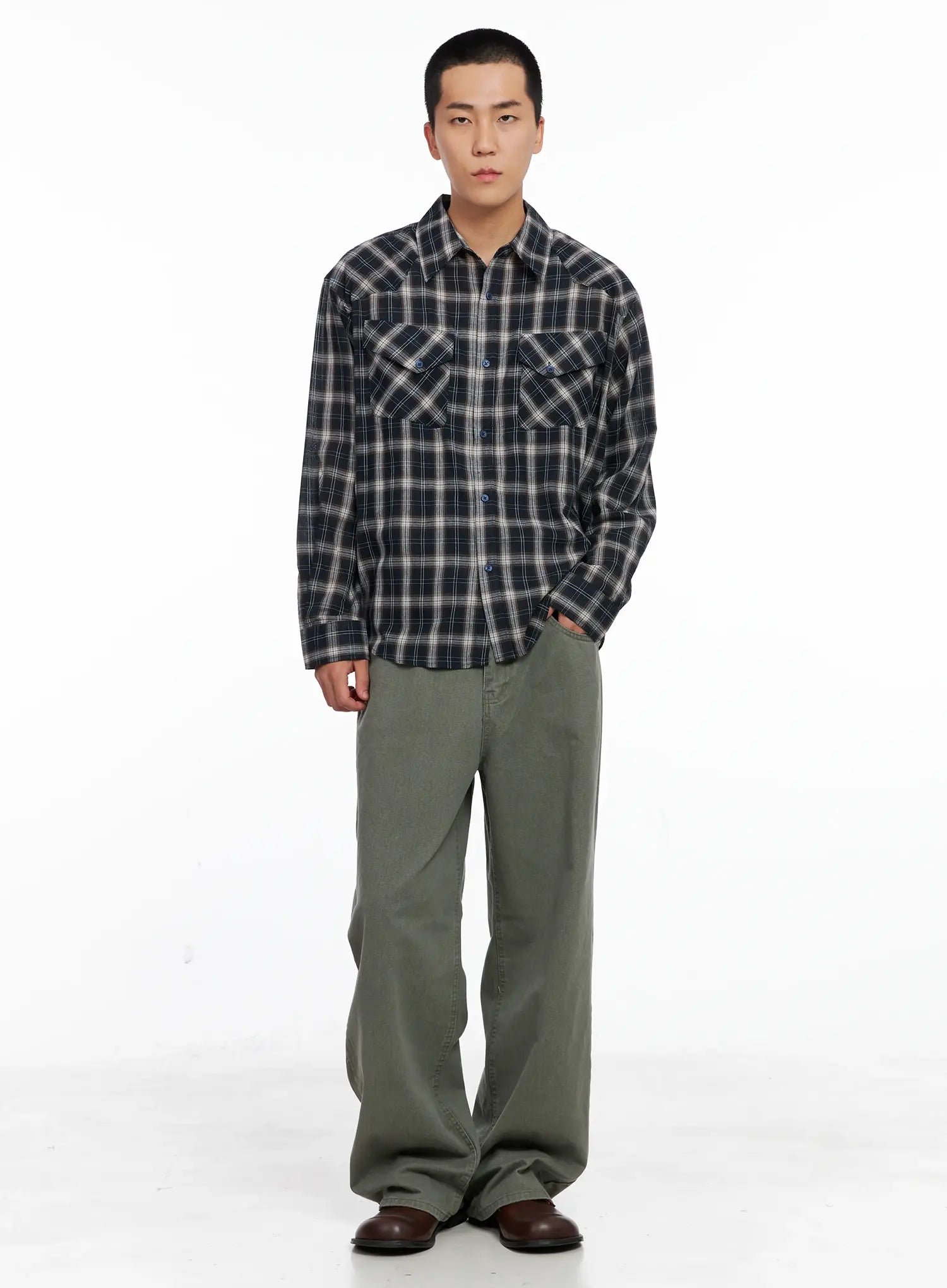 Men's Lost Baggy Jeans IG529 (Dark Green)