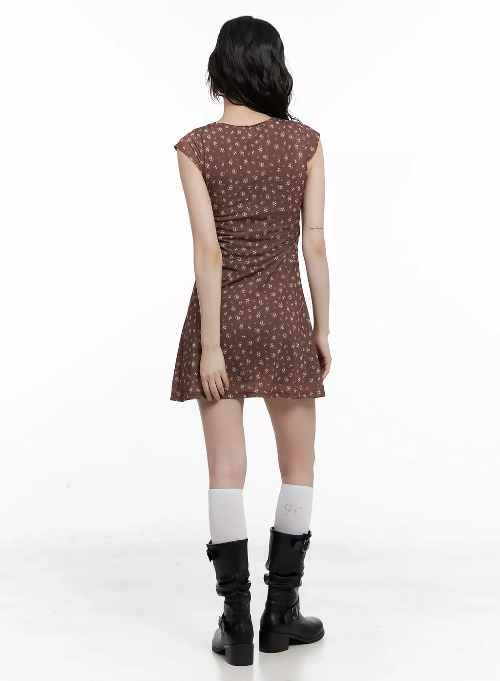 V-Neck Floral Print A-Line Dress IL531