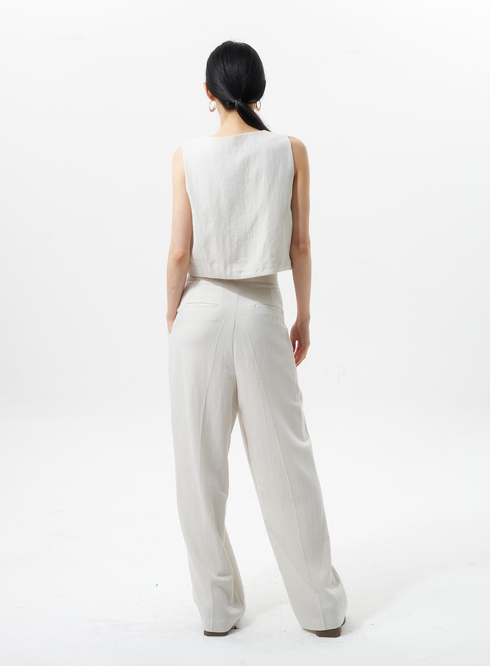 Cropped Button Vest IU326