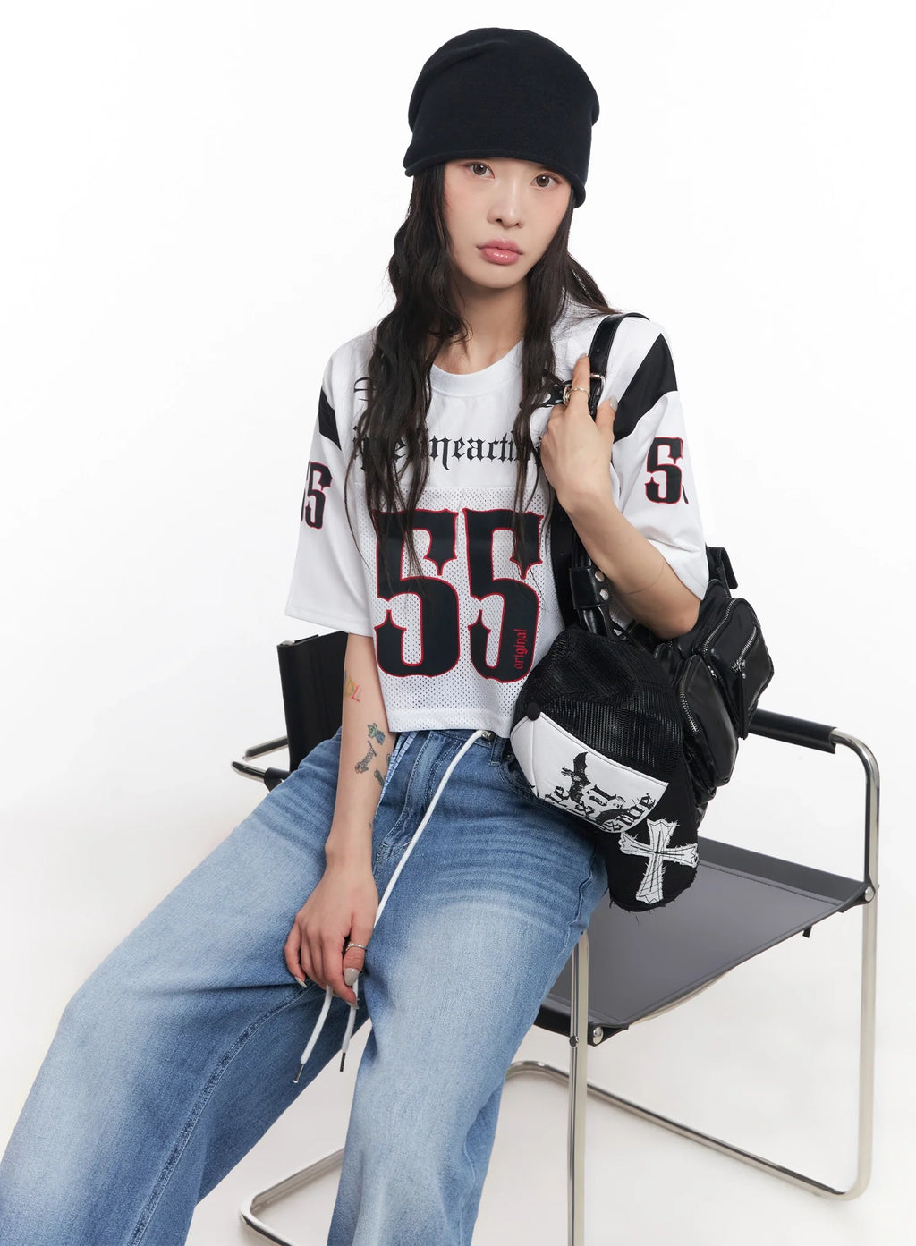 Mesh Jersey Crop Top  IC503