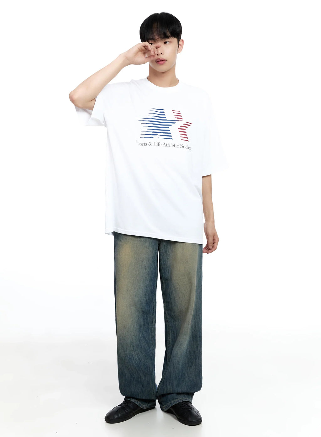 Men's Oversized Star Graphic T-Shirt IG520