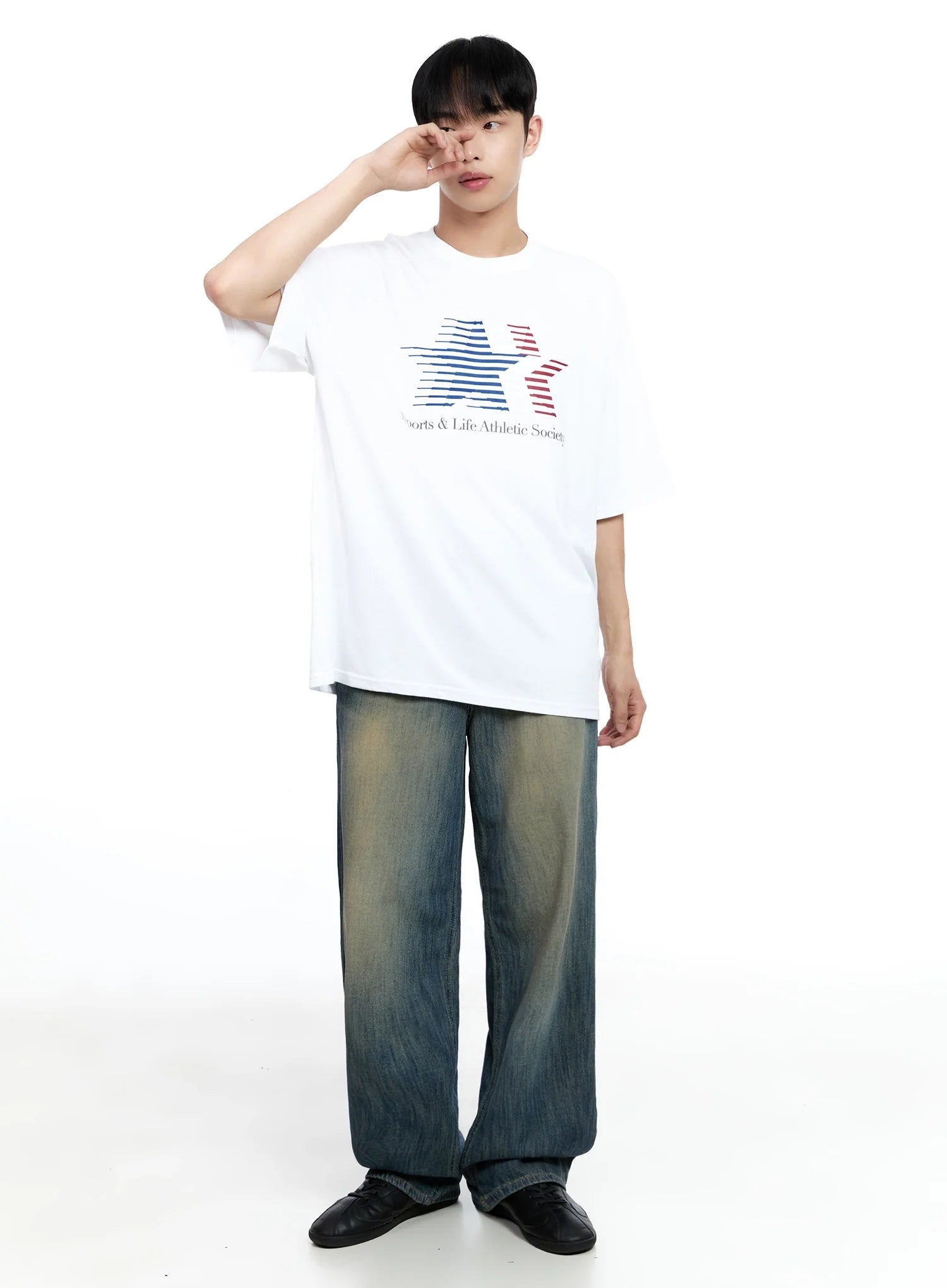 Men's Oversized Star Graphic T-Shirt IG520