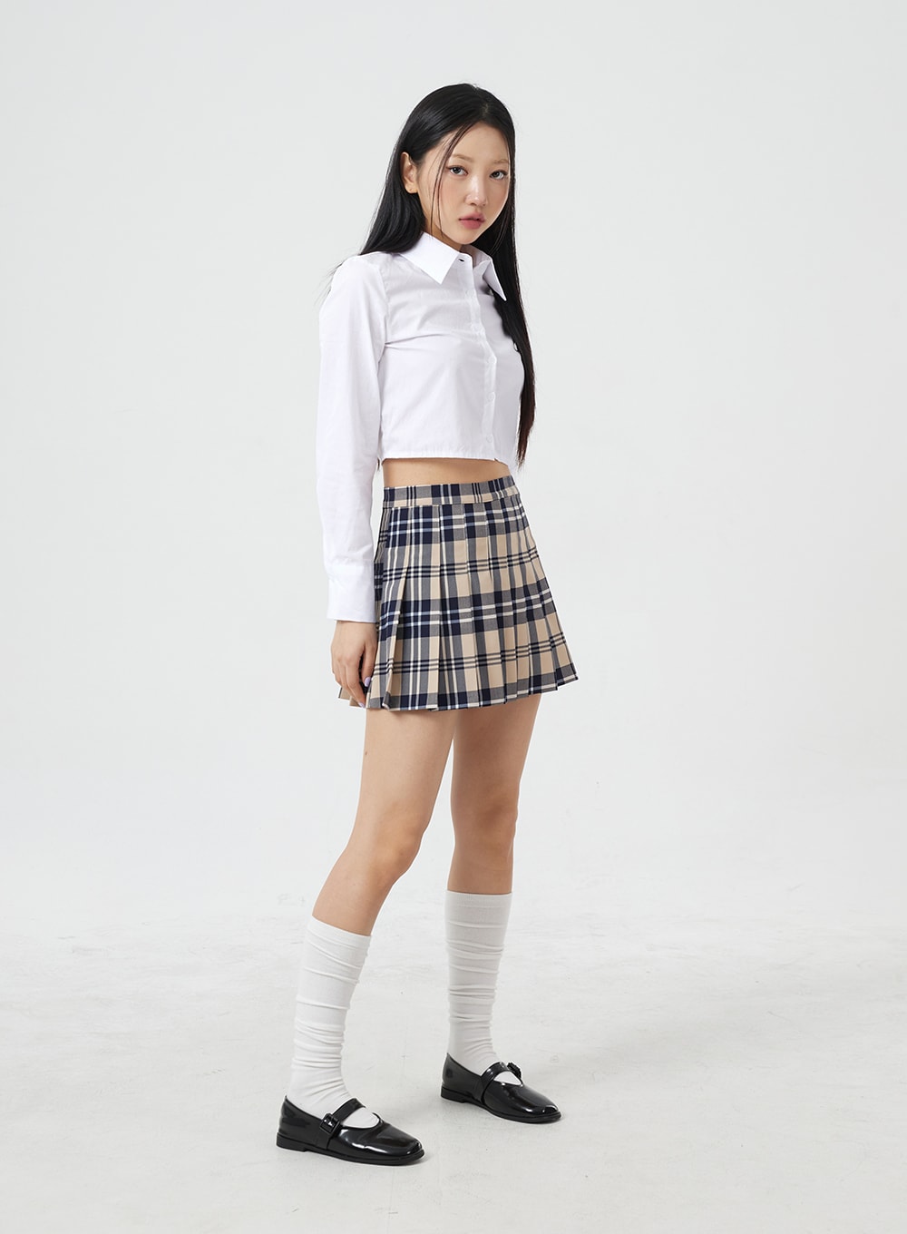 Basic Pintuck Crop Shirt BM304