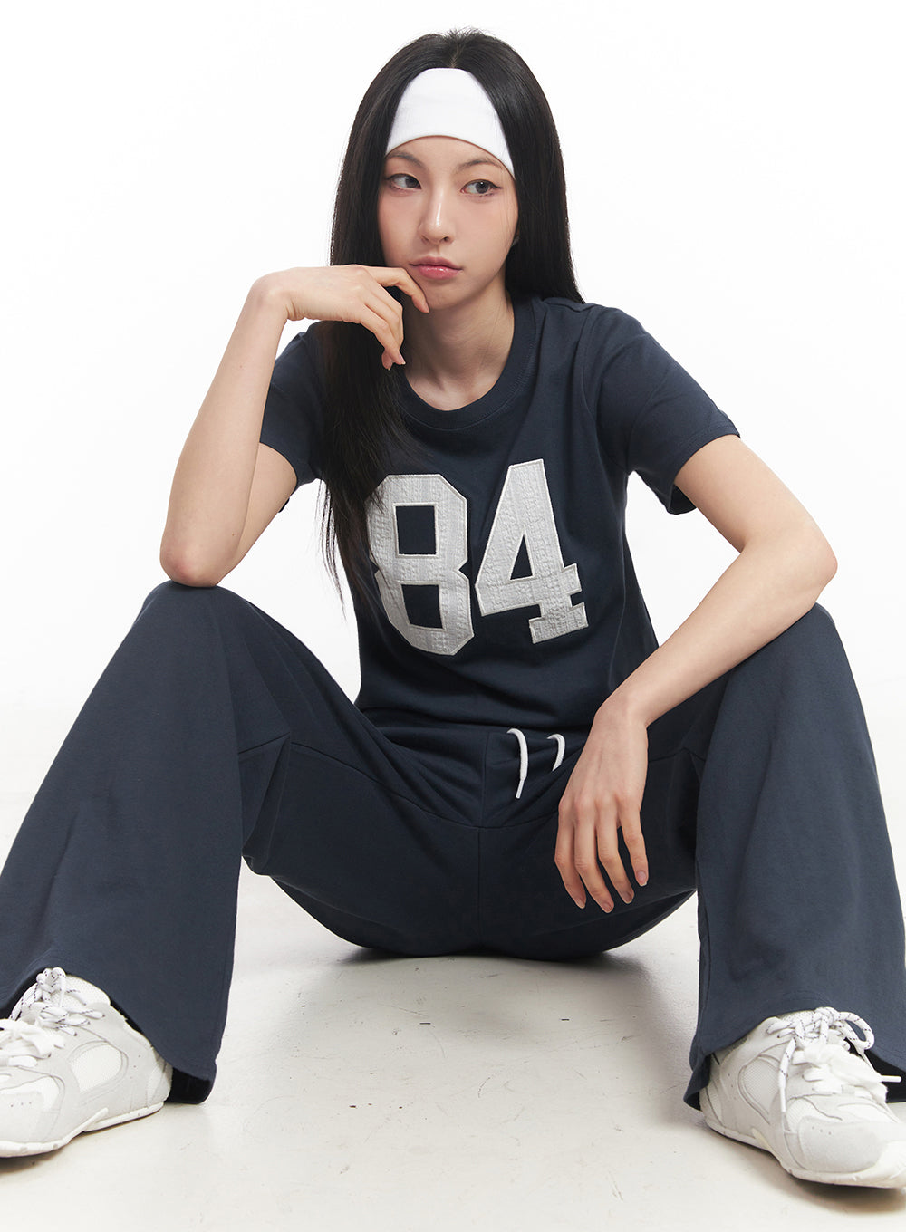 Lace Embroidered "84" Graphic Tee IY516