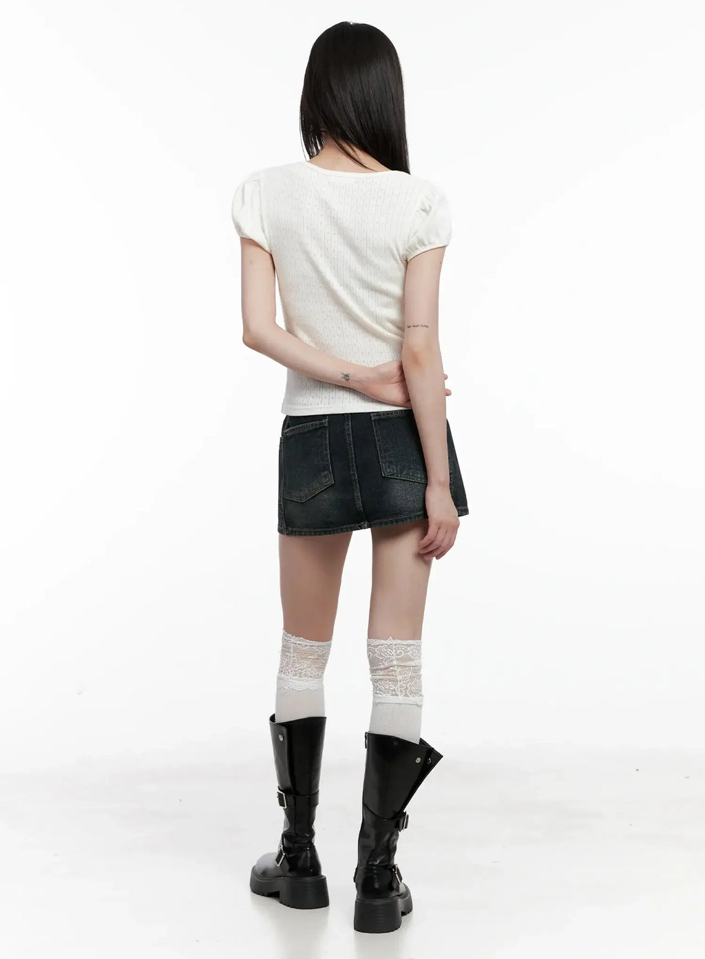 Ribbon Puff Sleeve Tee IL531