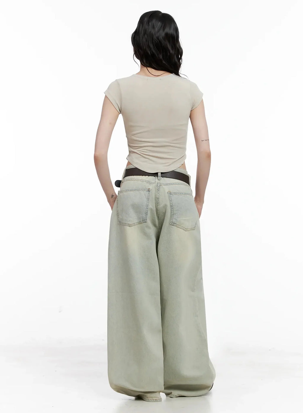 Xiaoting Vintage Style Wide-Leg Denim IL531