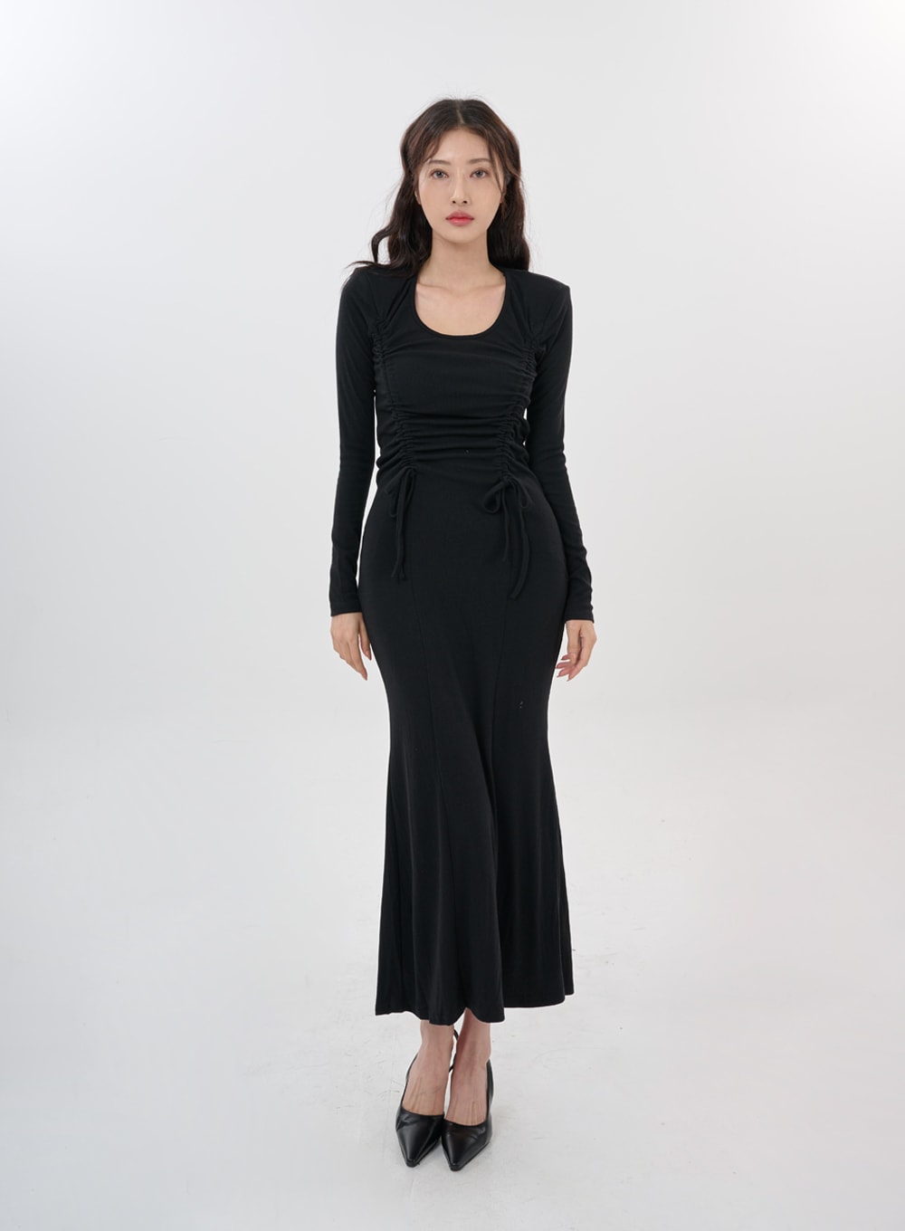 Nicole Front Strap Shoulder Long Dress IS15