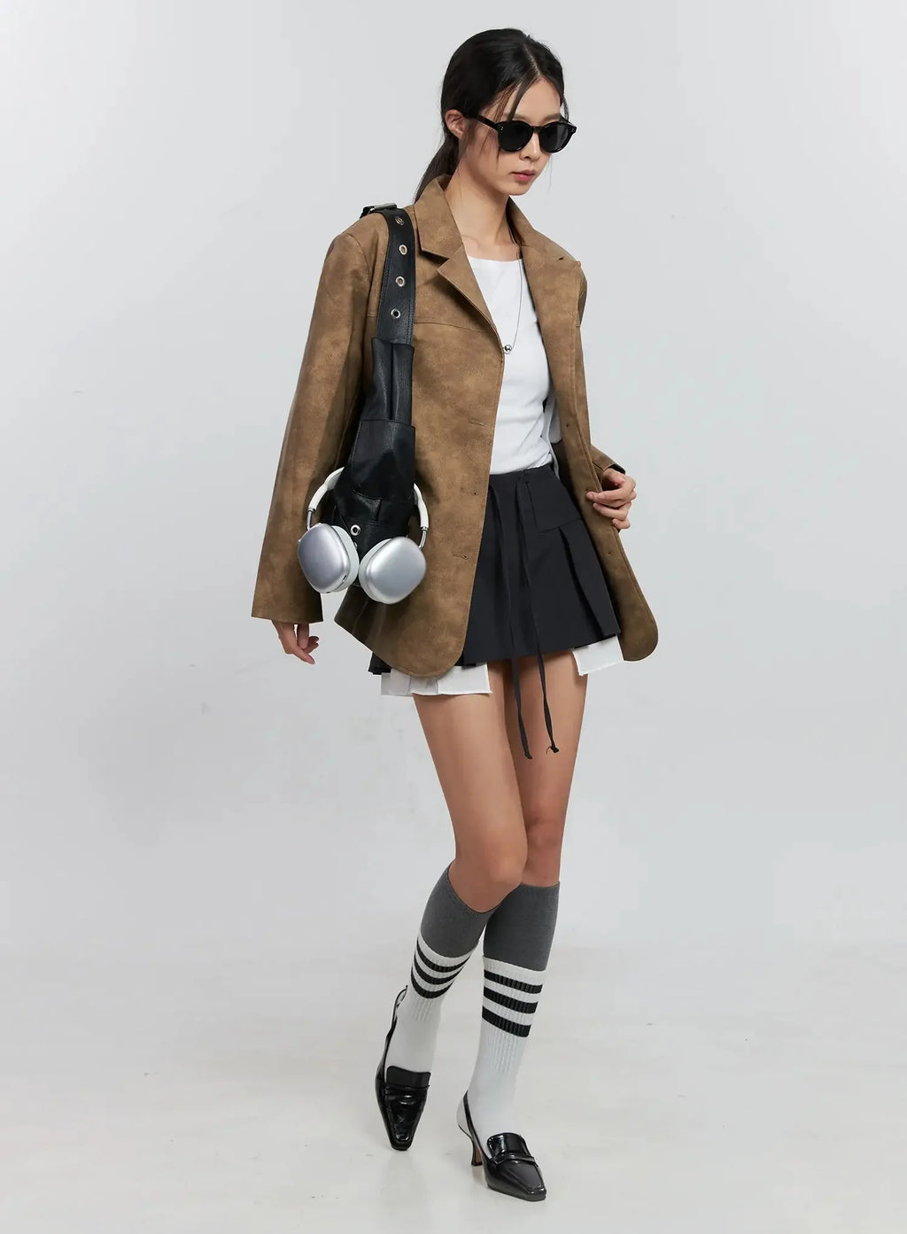 Layered Pleated Mini Skirt IS516