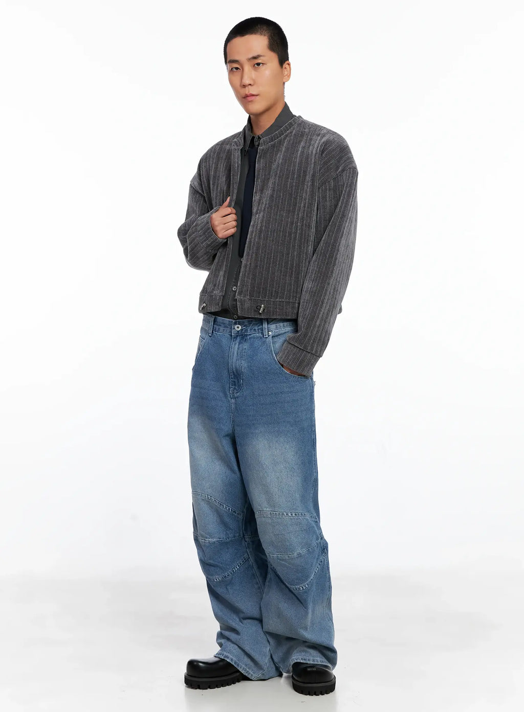 Men's Wide-Leg Biker Jeans IS510