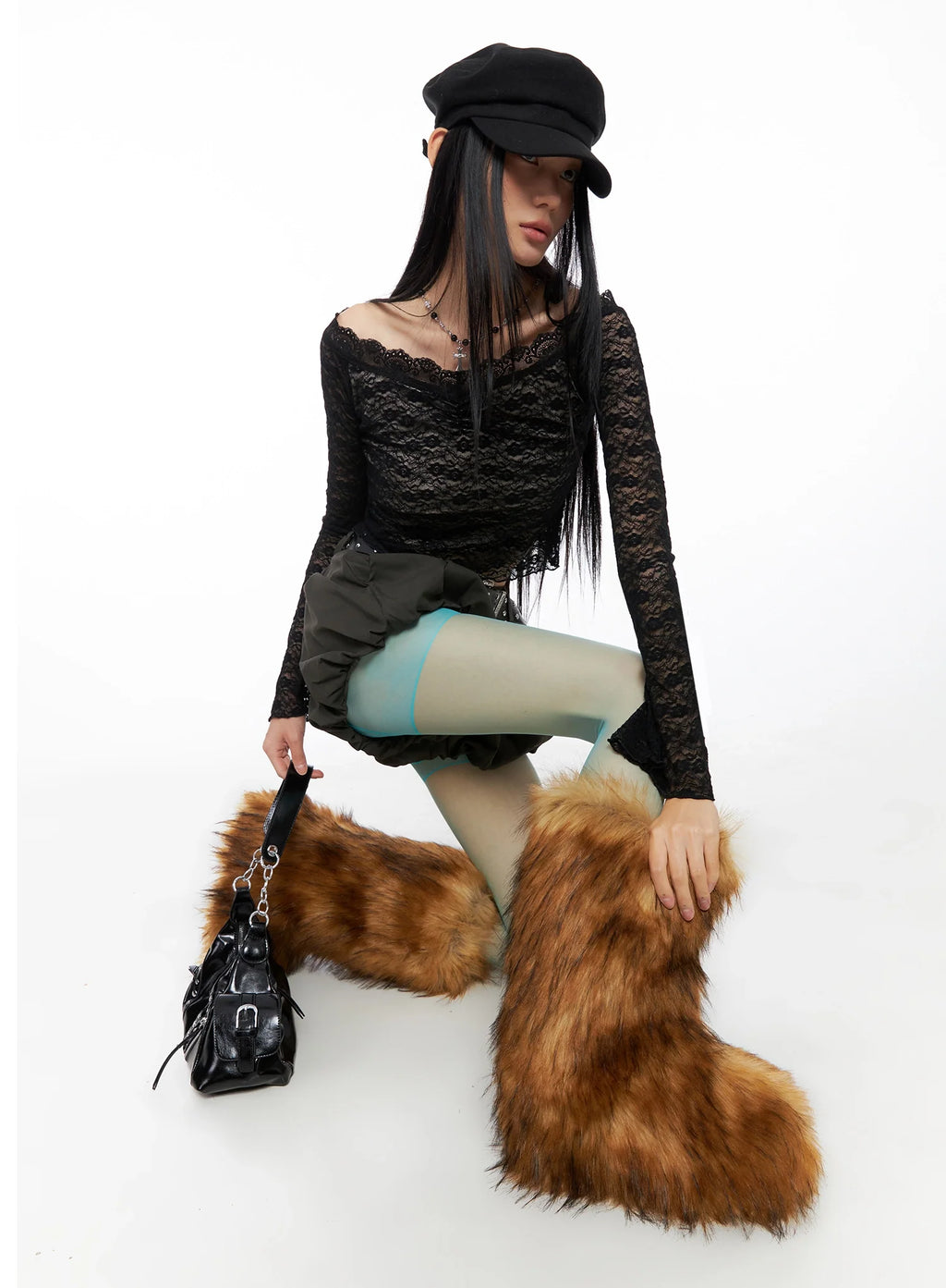 Off-Shoulder Lace Crop Top CO516