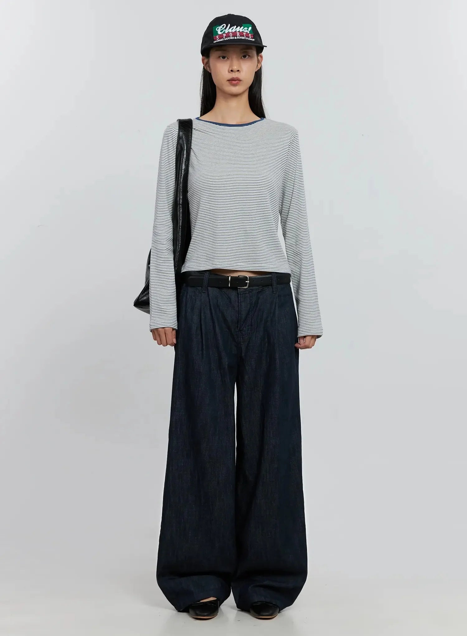 Elio Pintuck Wide-Leg Jeans IS516