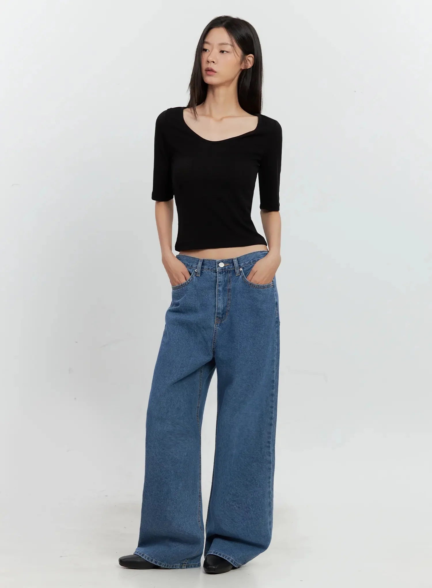 Basic 3/4-Sleeve Top IL528