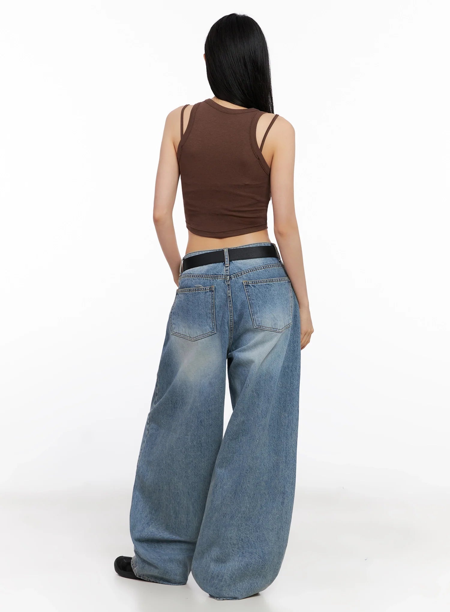 Double Strap Sleeveless Crop Top IG508