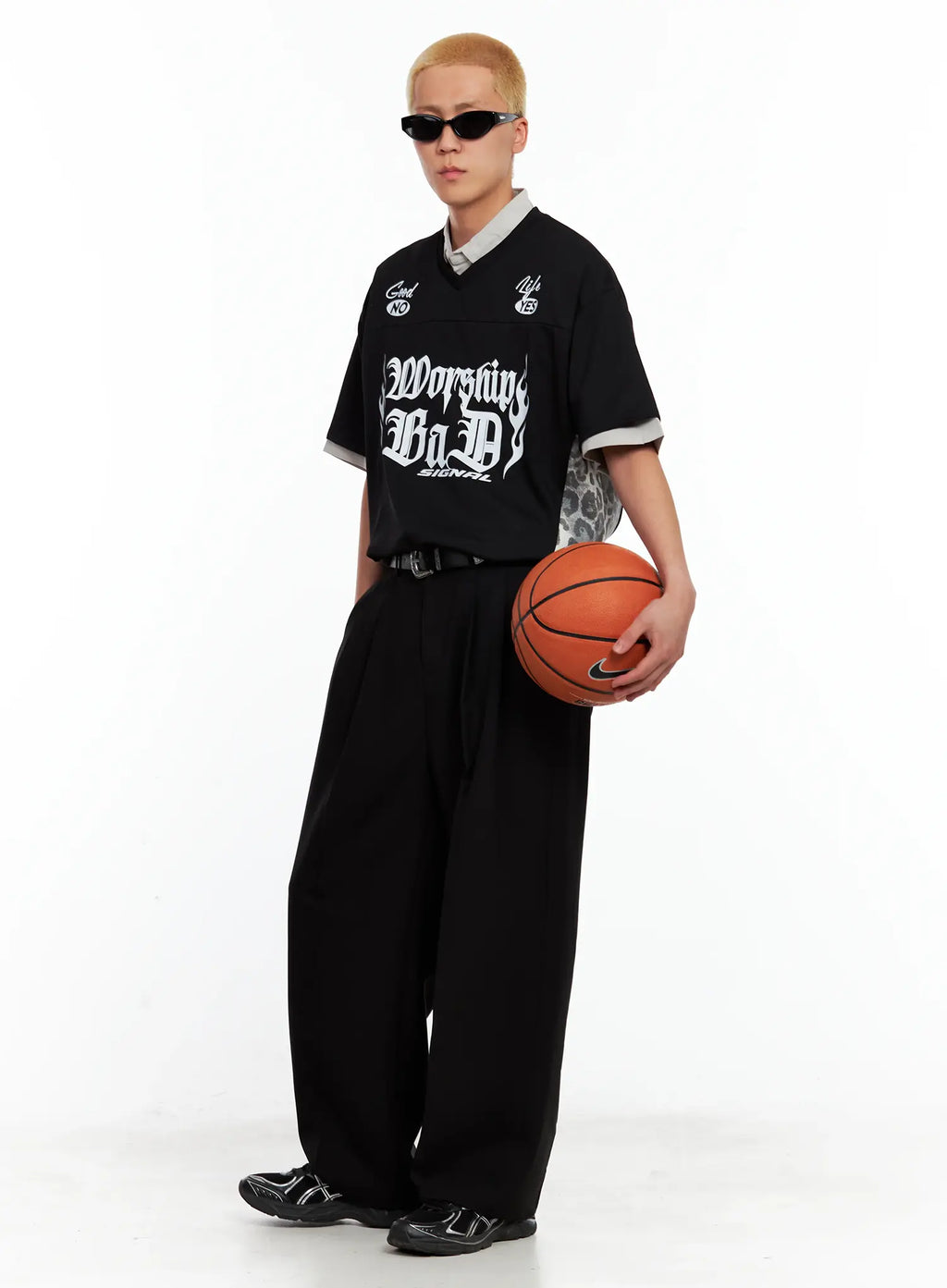 Men's Pleated Wide-Leg Pants IL511