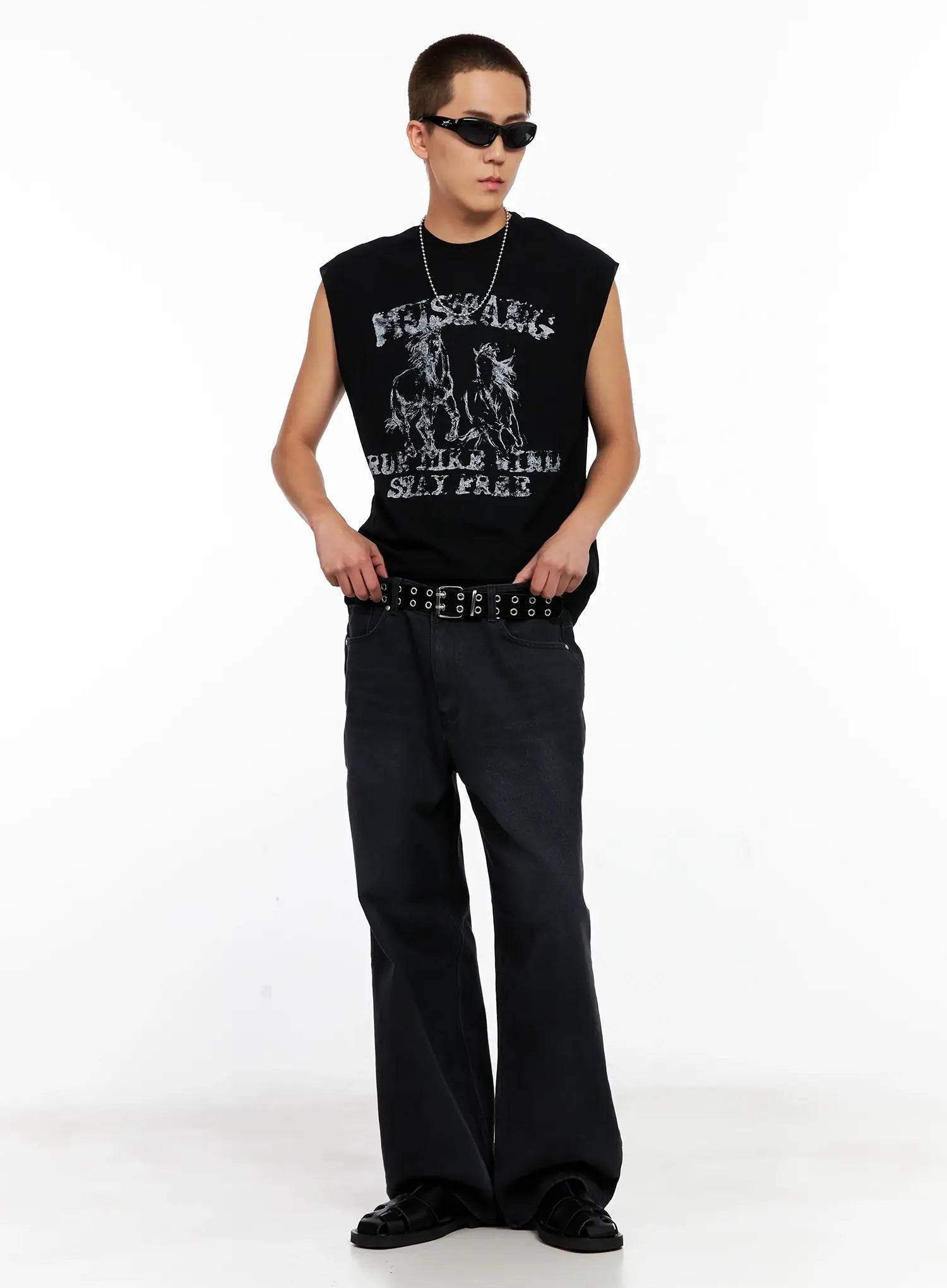 Men's Wide-Leg Denim Jeans IG511