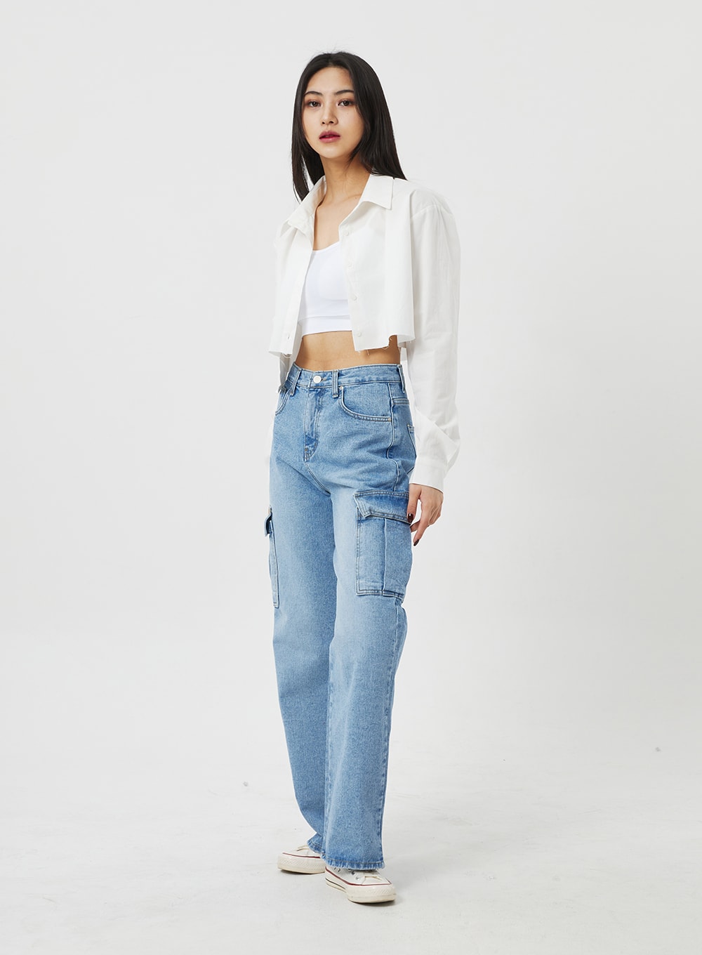 Wide Leg Cargo Jeans BF323