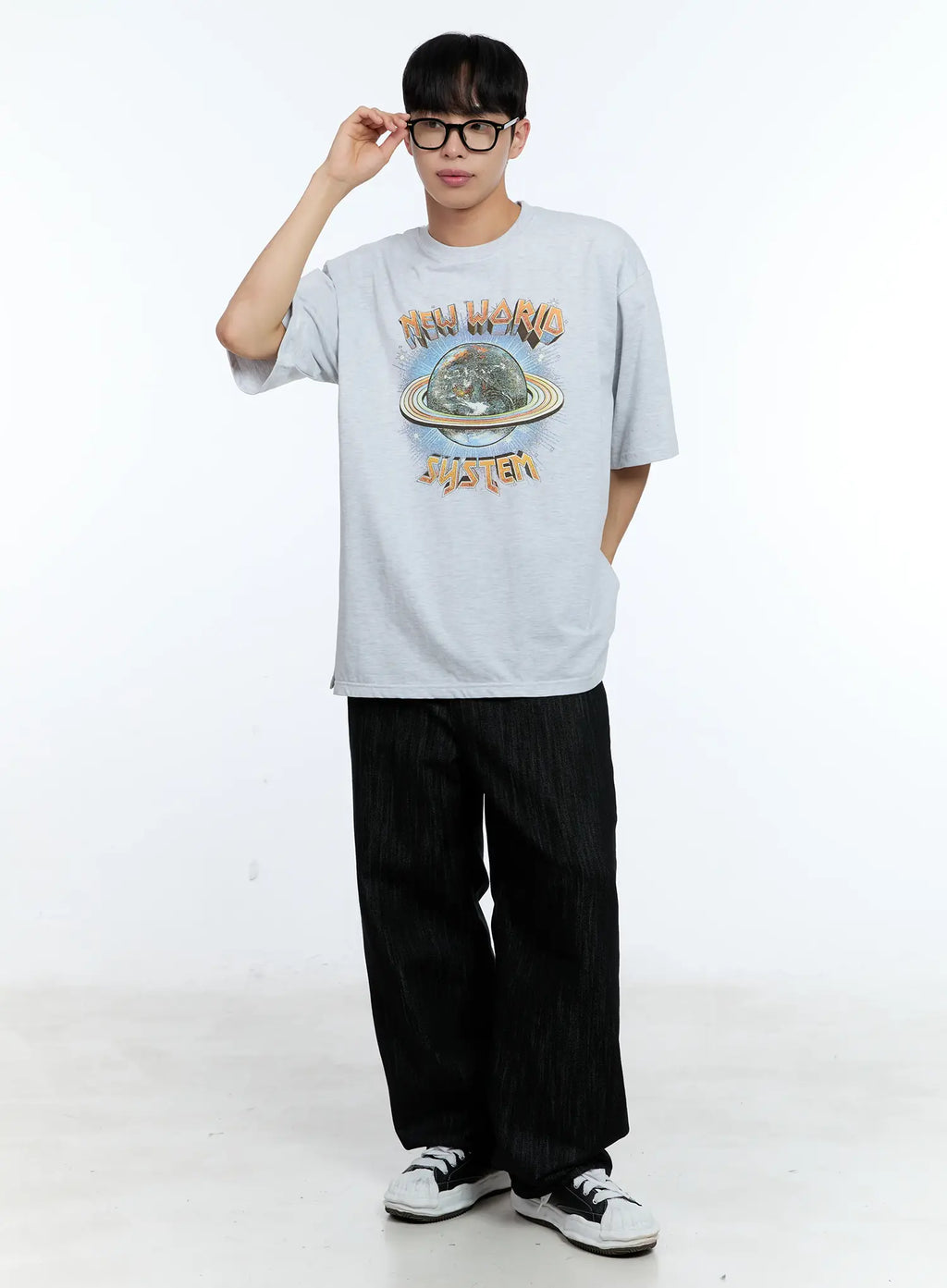 Men's No-Fade Wide-Leg Denim Jeans IL515