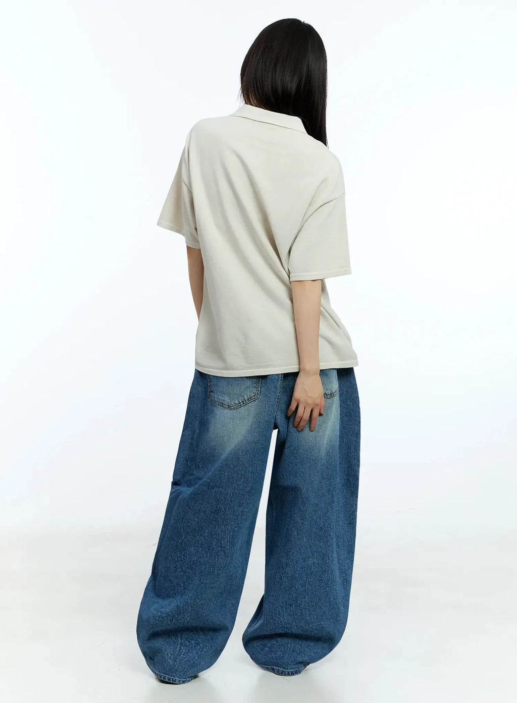 Oversized Short-Sleeve Polo Shirt IU523