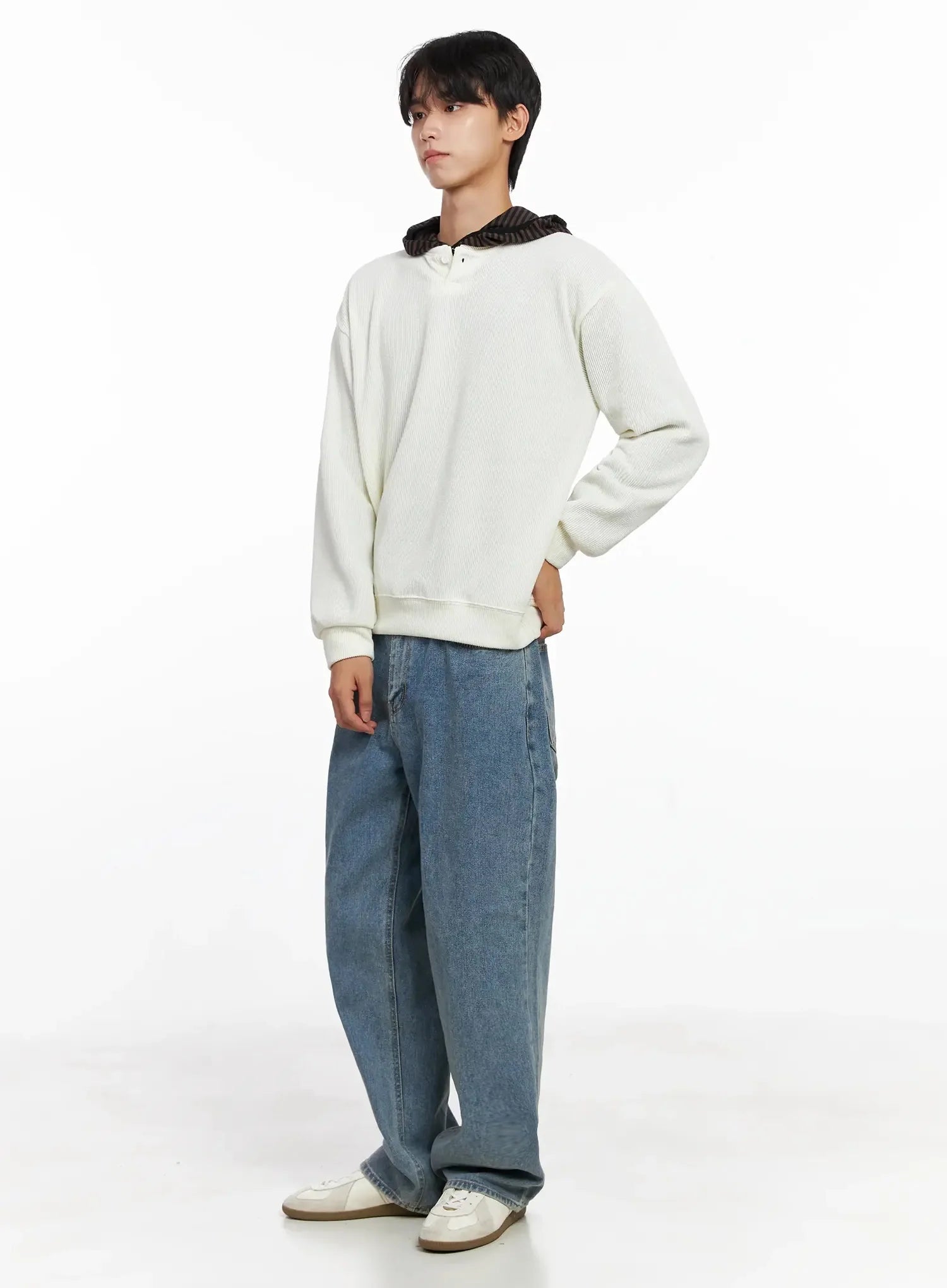 Men's Henley Neck Sweatshirts IO517