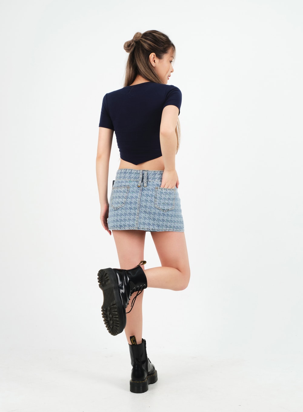 Low-Rise Micro Mini Skirt with Belt Set CM02