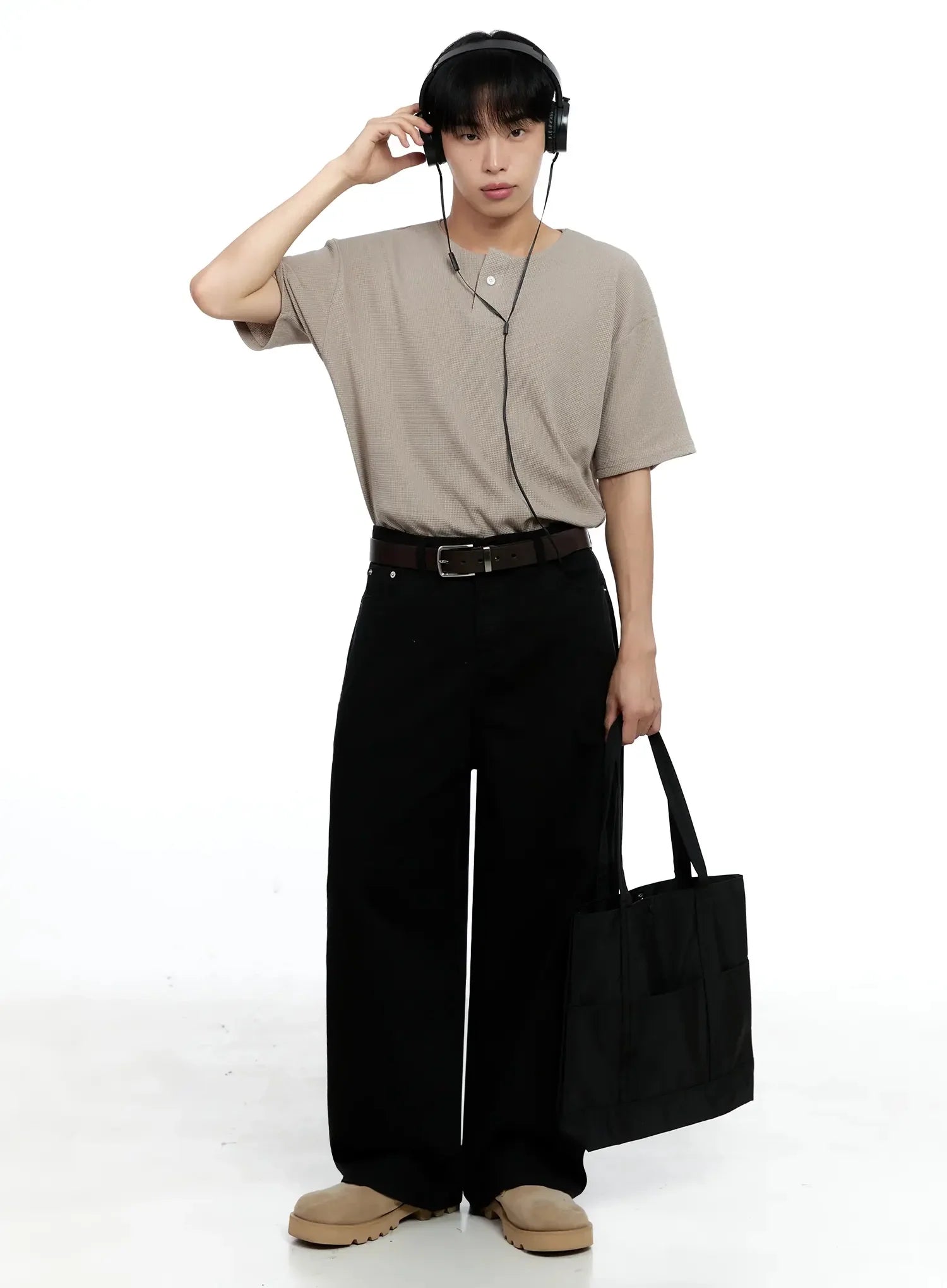 Men's Classic Wide-Leg Cotton Pants IG520
