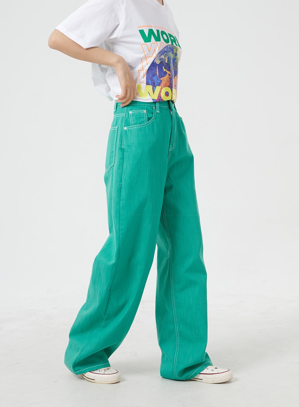 Colorful Wide Leg Cotton Pants BM304