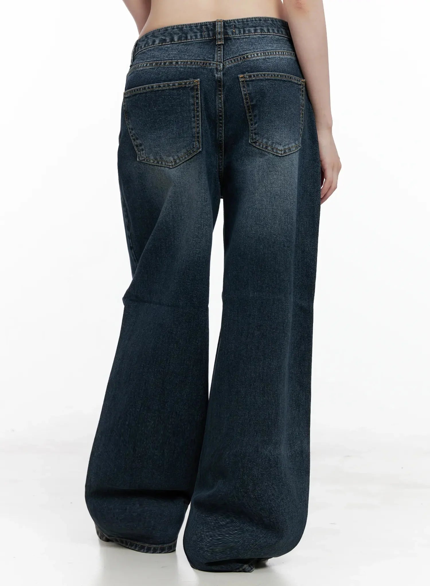 Mashiro Vintage-Wash Wide Jeans IL531