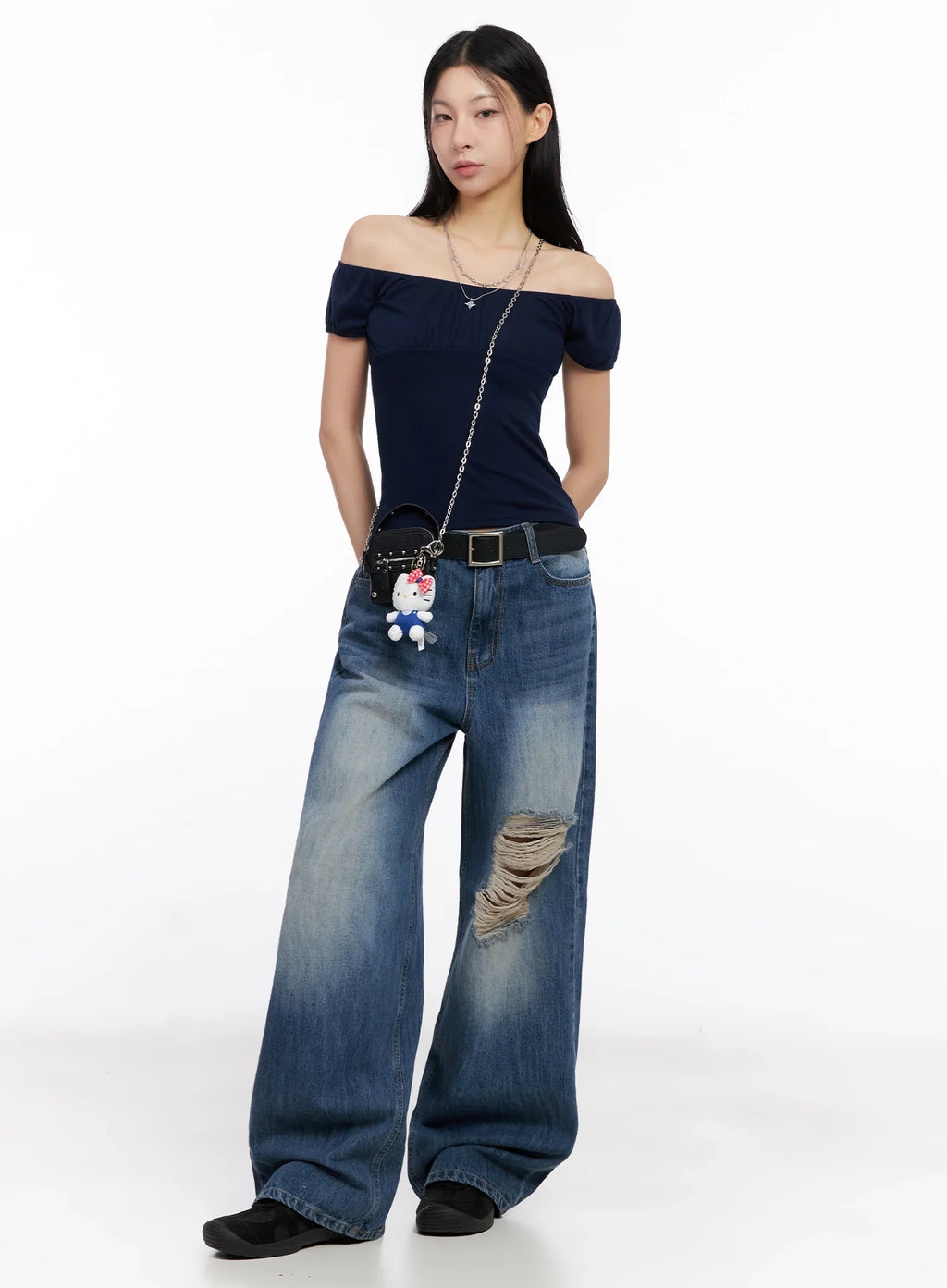 Off-Shoulder Puff Sleeve Top IG508