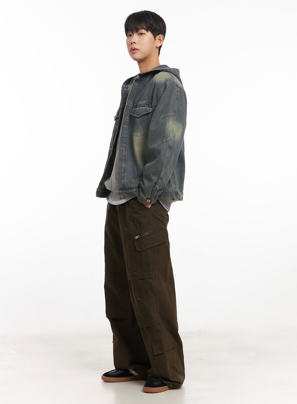 Men's Cotton Pocket Wide-Leg Pants IM528