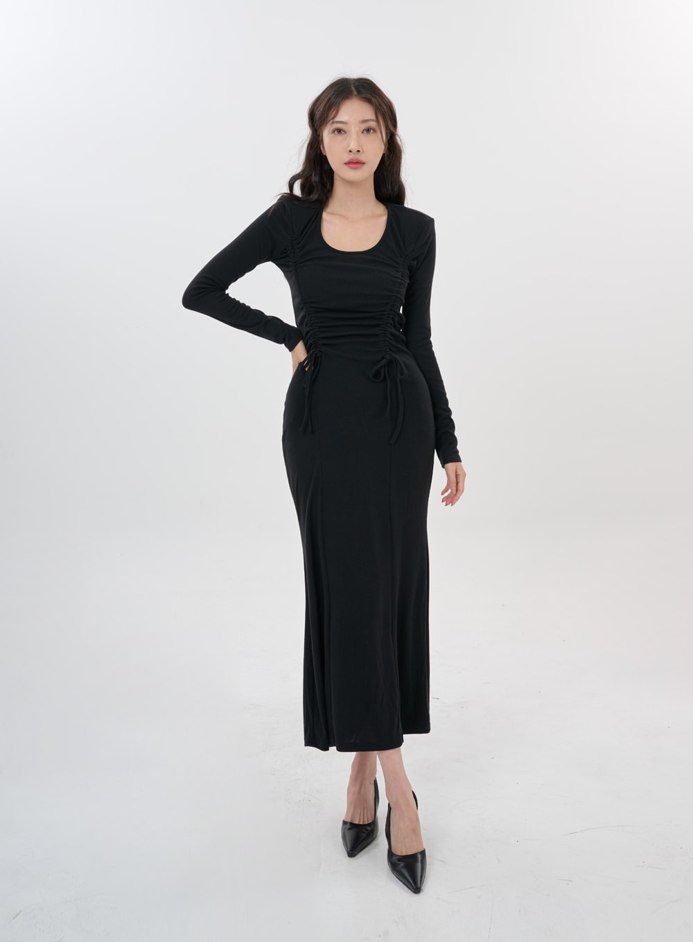Nicole Front Strap Shoulder Long Dress IS15