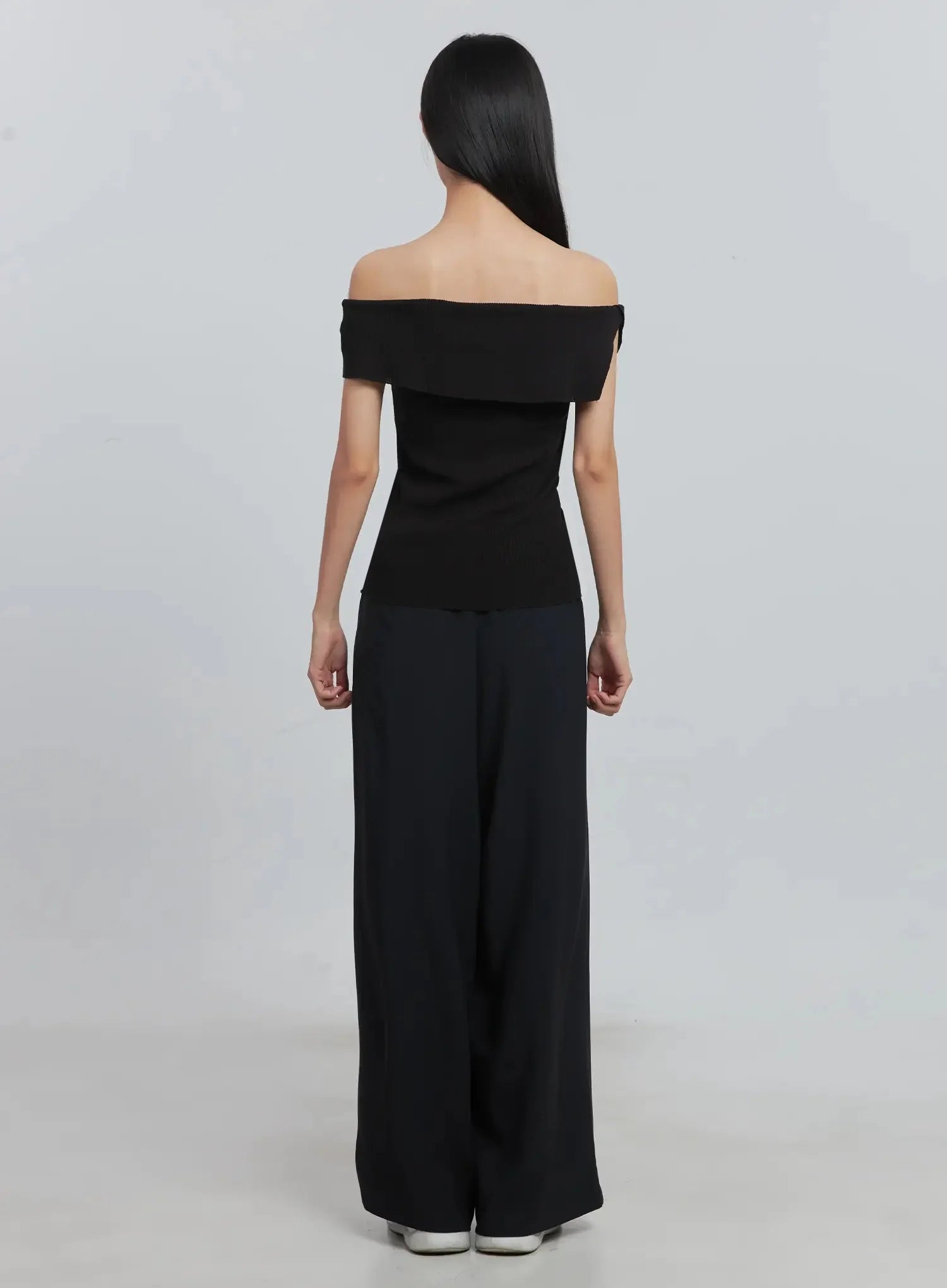 Off-Shoulder Linen Blouse IU512