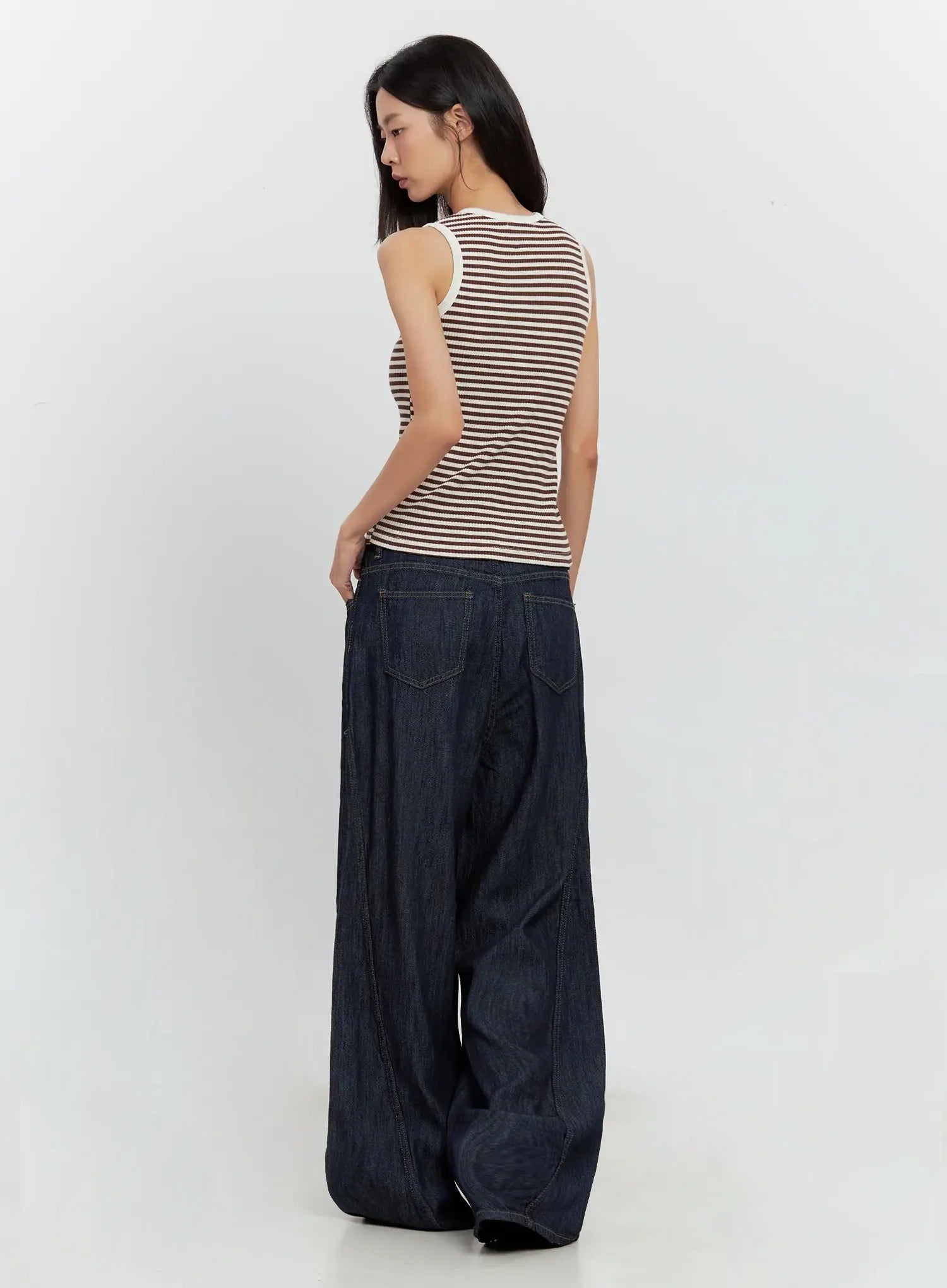 Striped Knit Tank Top IL528