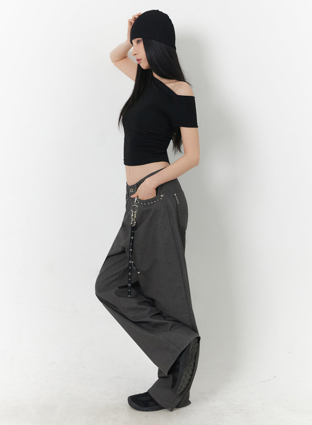 Classic One-Shoulder Crop Top IY516