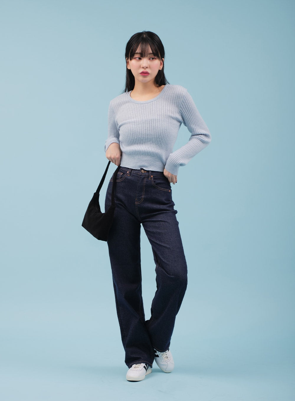 Ribbed Cropped Knit Top CM17