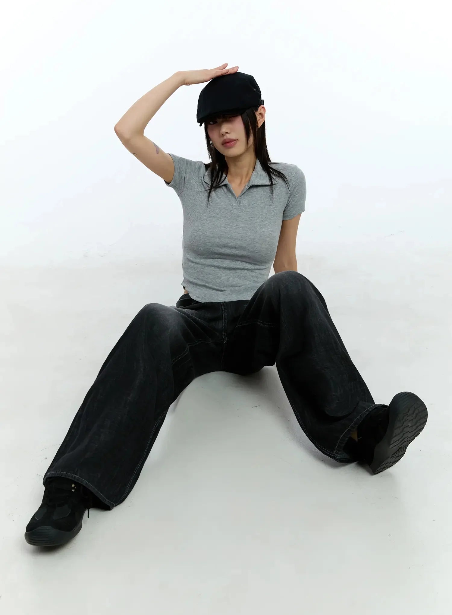 Wendy Washed Wide-Leg Jeans IU524