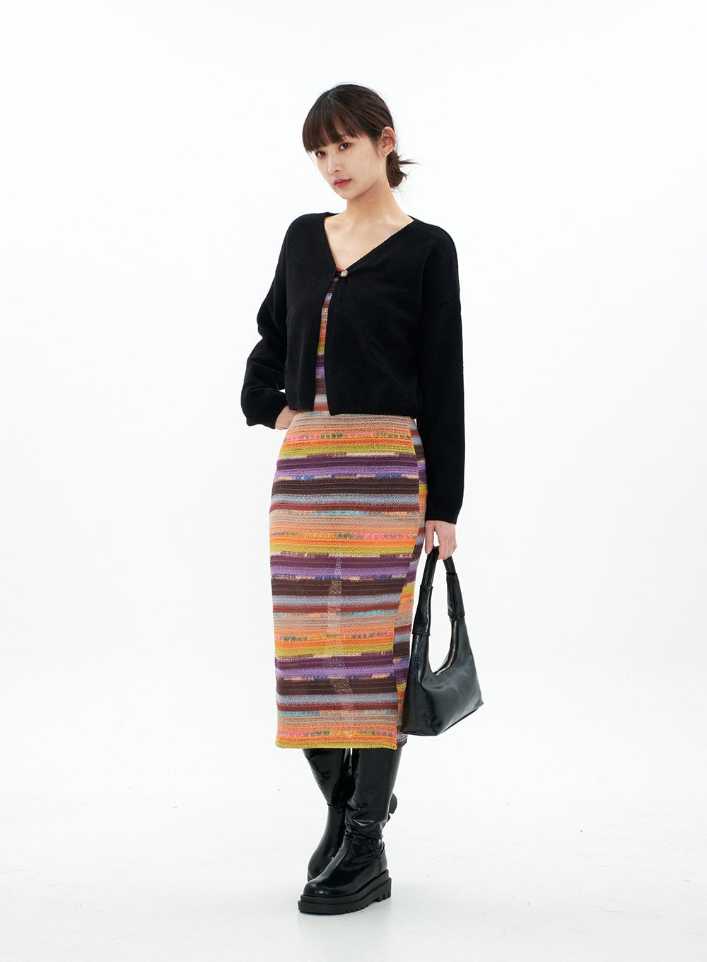 Single Button Cropped Cardigan CA07