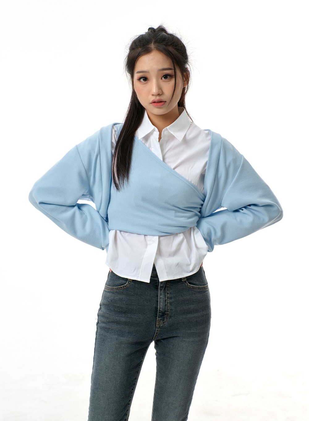 Cropped Button Shirt BJ313
