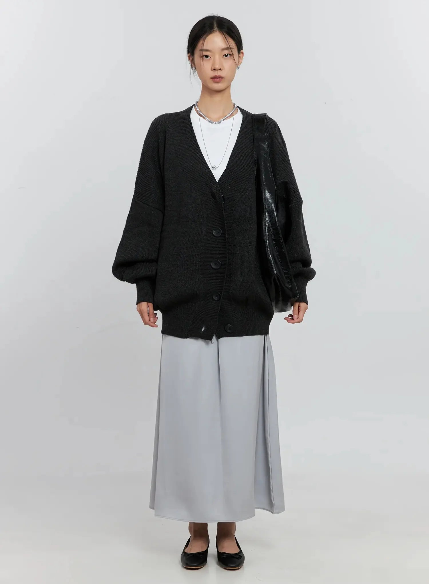 Elegant Satin Maxi Skirt IS516