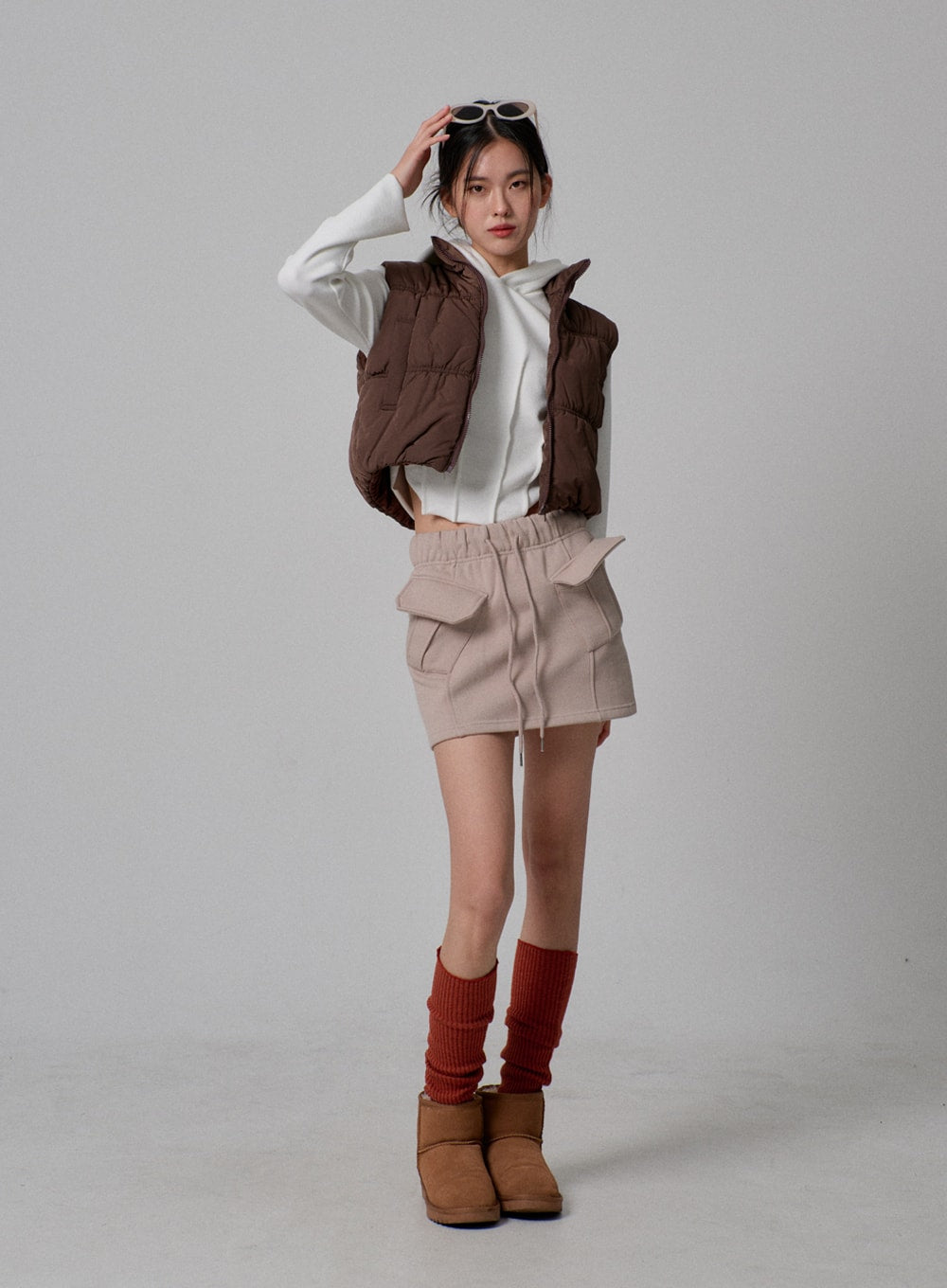 Stitch Cropped Hoodie IJ313