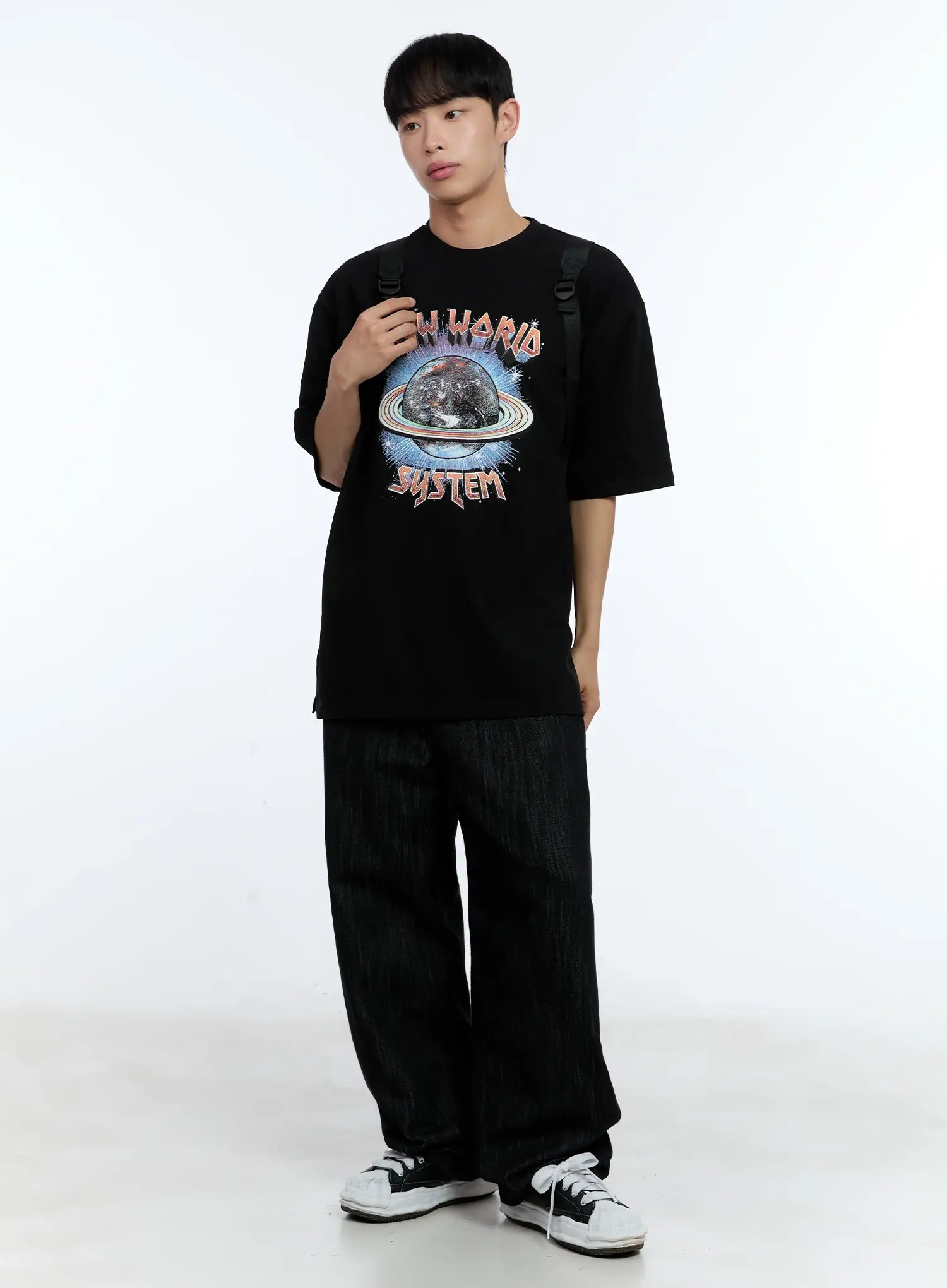 Men's No-Fade Wide-Leg Denim Jeans IL515