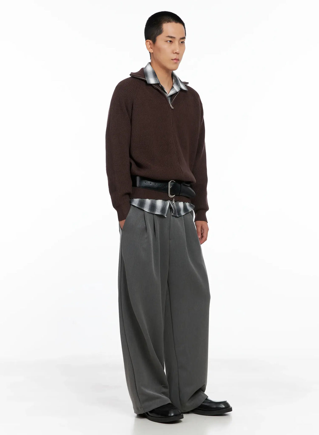 Men's Pintuck Wide-Leg Trousers IS502