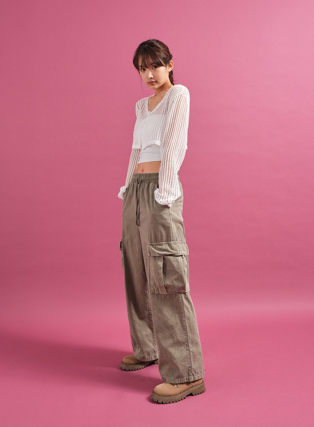 Sheer Mesh Crop Cardigan CY17