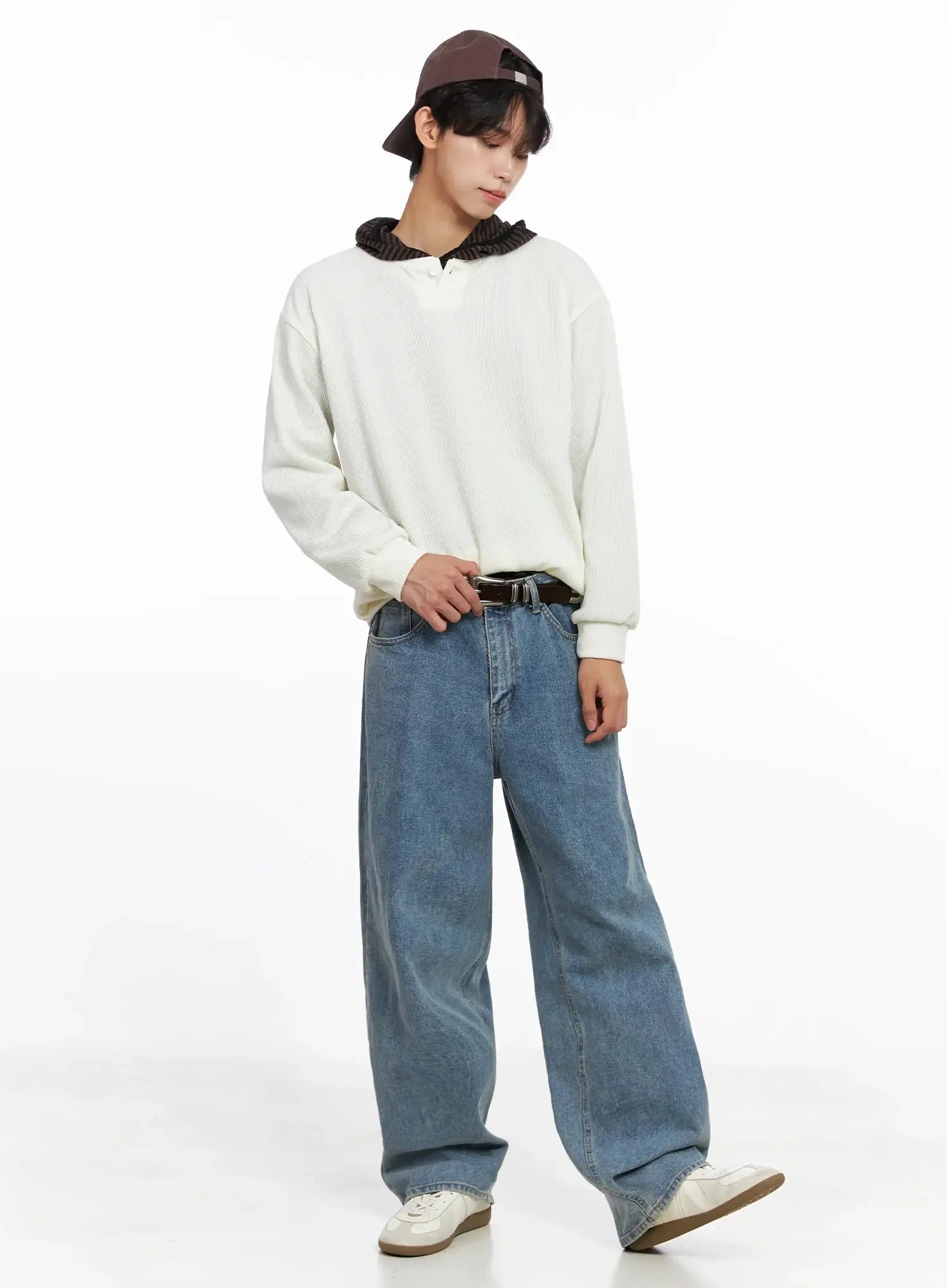 Men's Henley Neck Sweatshirts IO517