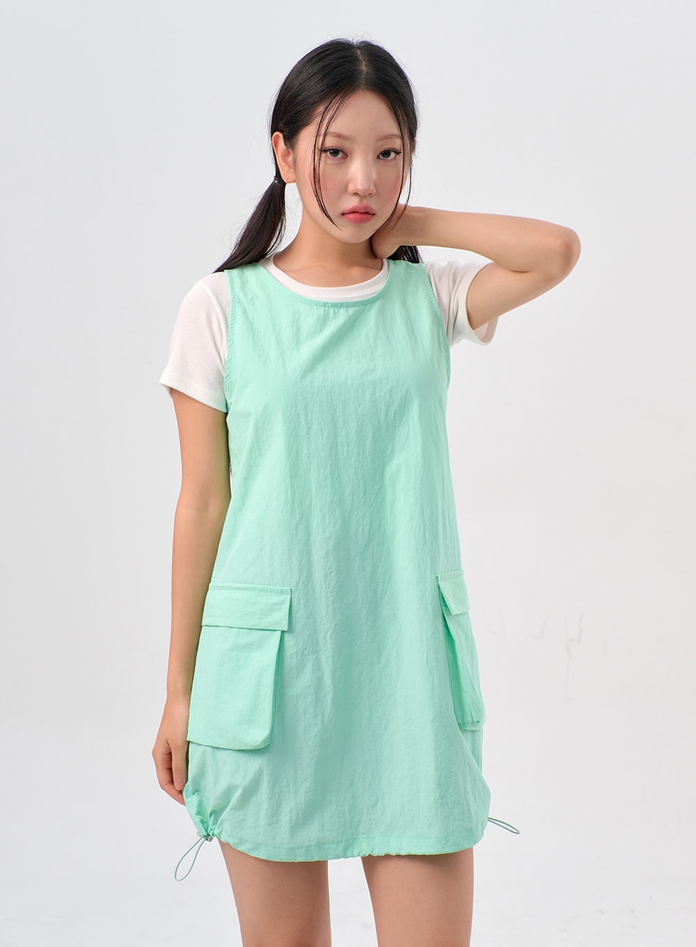 Pocket Nylon Mini Dress IL310