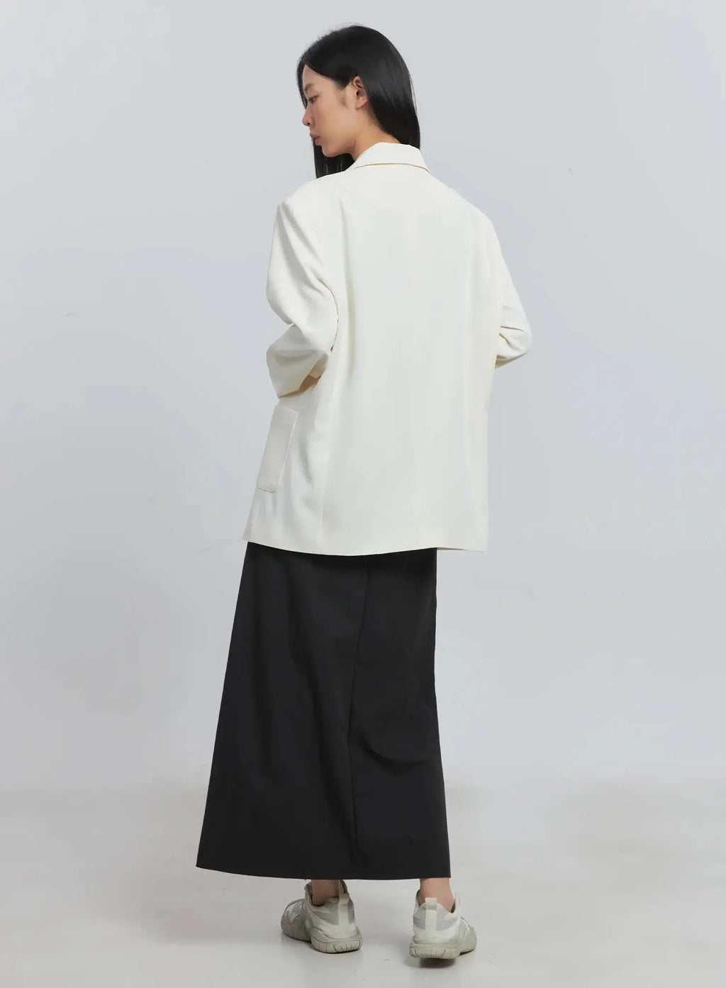 Classic Oversized Blazer (Light beige) IU512