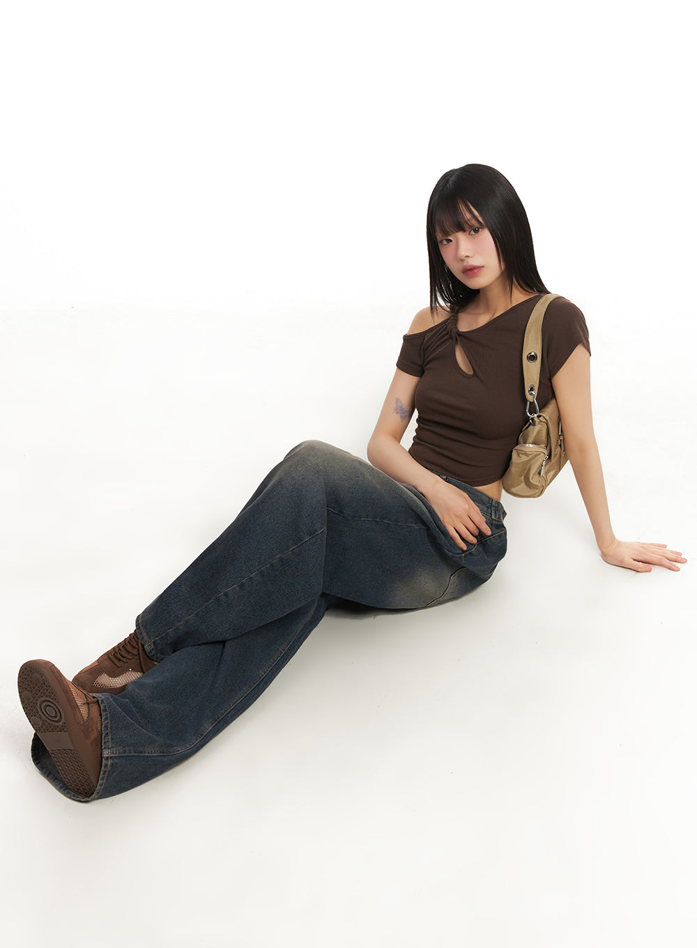 Asymmetric Cut-Out Crop Top IY502