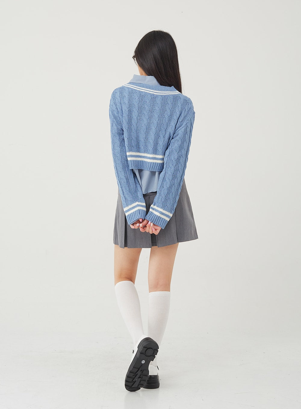 Basic Tone Down Color Crop Shirt BG23