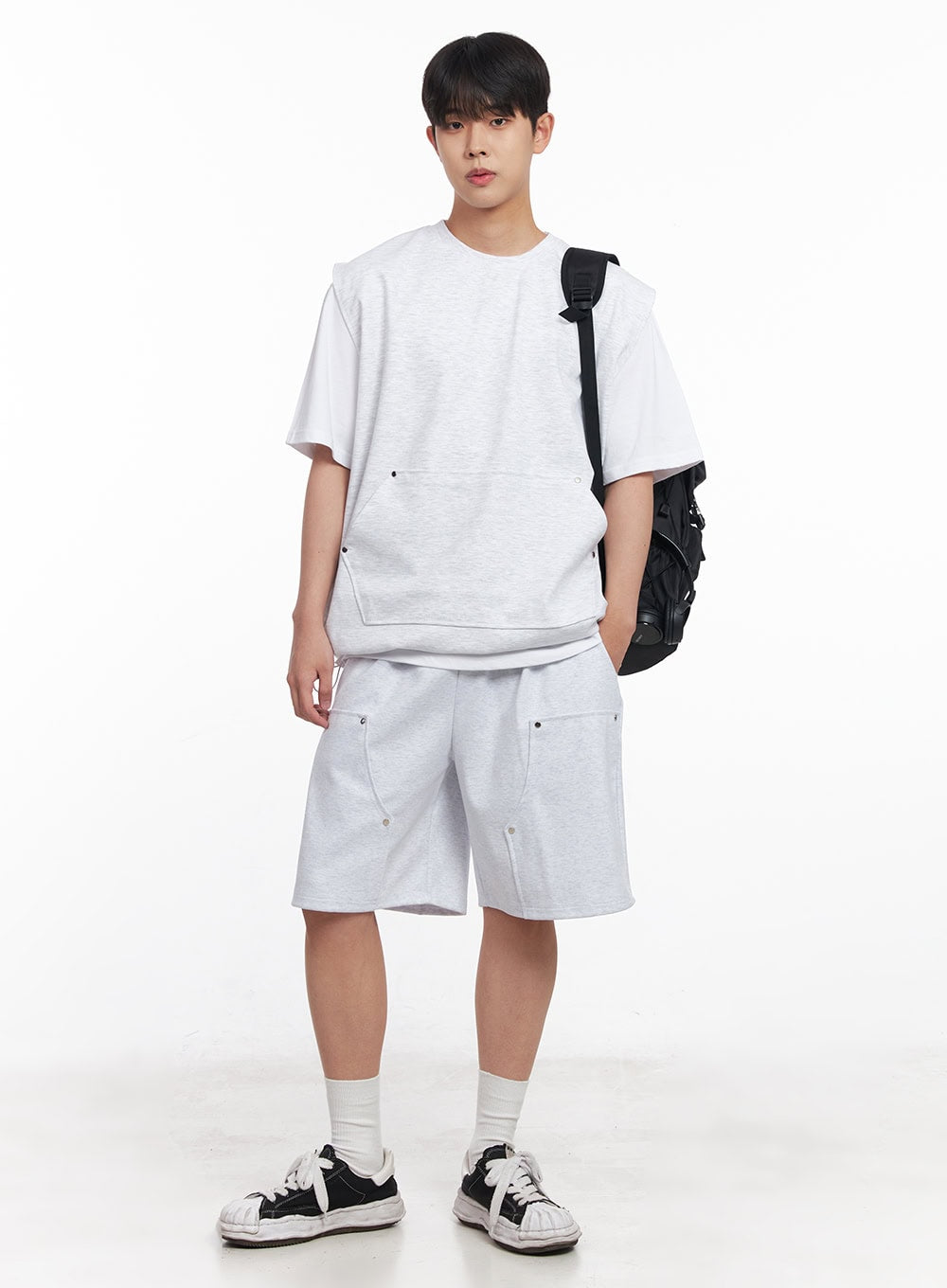 Men's Loose-Fit Cotton Pocketed Vest IY522